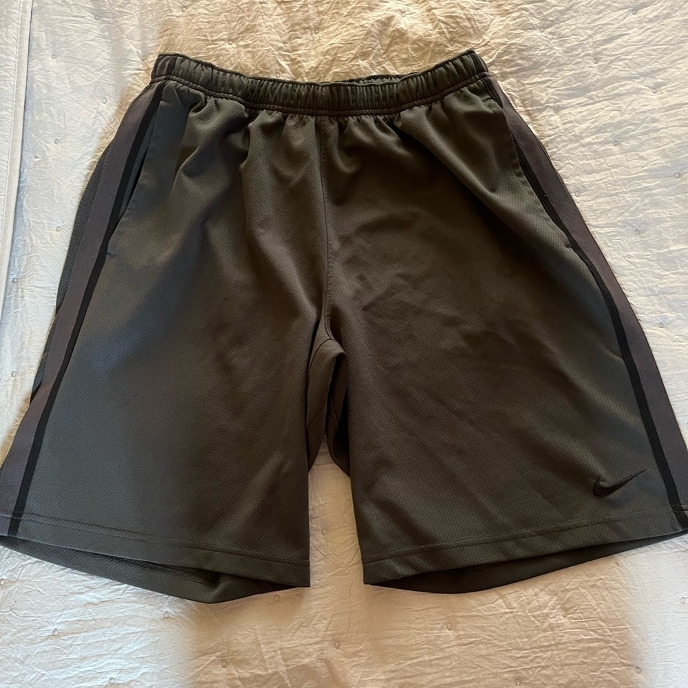 Nike dark gray with Black line Athletic Shorts Moisture-Wicking Lightweight